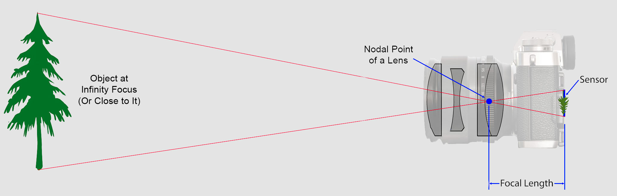 Illustration of focal length in photography
