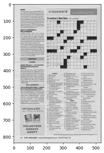 Crossword Binary Threshold